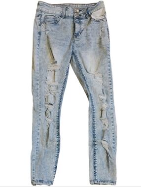 Vanilla Sky Trendy Light Blue Ripped Skinny Jeans (JEAN11)